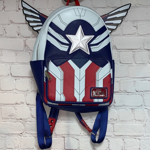 Loungefly Handbags - Loungefly Mini Falcon Captain America Cosplay Themed Backpack